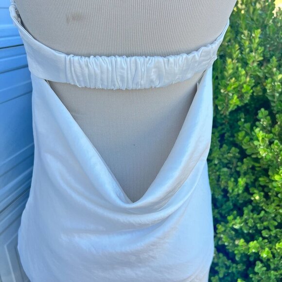 Realtix White backless Dress Party Wedding White Long Dress Size L - Picture 5 of 12